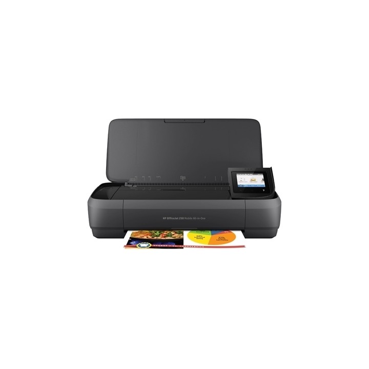STAMPANTE HP MFC OFFICEJET MOBILE 250 CZ992A BLACK 3IN1 FINO 20PPM WIFI-USB EPRINT 3.06KG INCL. BATTERIA E CAVO 1YFINO:31/12