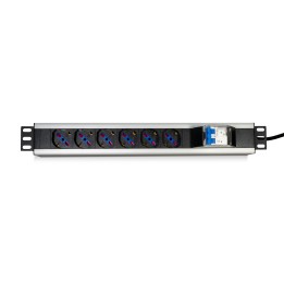 multipresa 6 posti con interruttore generale per armadi rack, 6 ingressi 10a/16a schuko, con attacco laterale