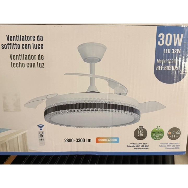 VENTILATORE DA SOFFITTO CON LUCE