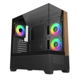 CABINET ATX MIDI TOWER COOLER MASTER E690-KHNN-S00ELITE 690 WOOD BLACK ATX/MATX/ITX 1X3.5 1X2.5 3X120MM-ARGB-FAN USB-C VETRO
