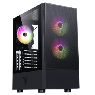 CABINET ITEK SIISBE 3.0 - GAMING MIDDLE TOWER, 3X12CM ARGB FAN, USB3, SIDE PANEL TEMP GLASS WITH HINGE (ITGCASIB30) FINO:31/08