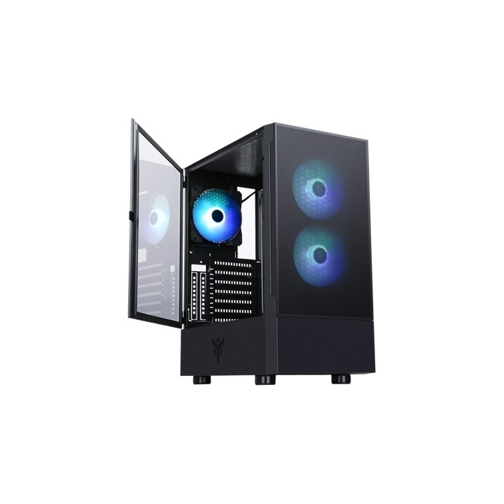 CABINET ITEK SIISBE 3.0 - GAMING MIDDLE TOWER, 3X12CM ARGB FAN, USB3, SIDE PANEL TEMP GLASS WITH HINGE (ITGCASIB30) FINO:31/08